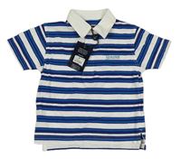 Modro-bílé pruhované polo tričko 