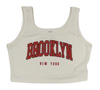 Biely crop top s nápisom shein
