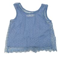 Modrý crop top s tylem zn. Zara