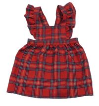 Červeno-tmavomodré kockované šaty Primark