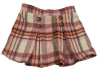 Starorůžovo-smotanová kockovaná vlnená sukňa zn. Primark