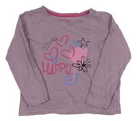 Lila tričko s potlačou Primark