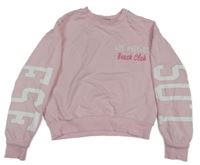 Svetloružová ľahká crop mikina s nápismi Matalan