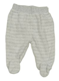 Bílo-šedé pruhované sametové polodupky C&A