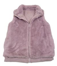 Lila kožešinová zateplená vesta dunnes