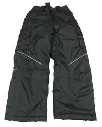 Černé šusťákové funkční oteplovačky 