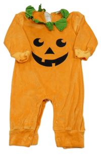 Oranžový plyšový overal - dýně 