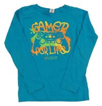 Tyrkysové tričko s potlačou Chapter young