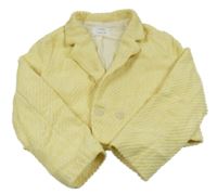 Žlutý pruhovaný úpletový crop kabátek Zara