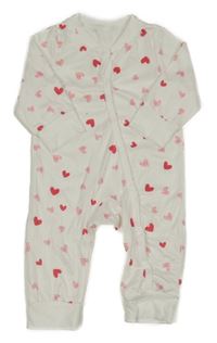 Biely overal so srdiečkami
