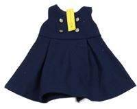 Nové - tmavomodré flaušové šaty shein