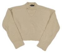 Pudový crop sveter New Look