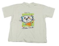 Biele tričko s mačkou