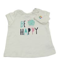 Nové - biele tričko s nápisom Topomini