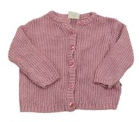 Růžový třpytivý propínací svetr 