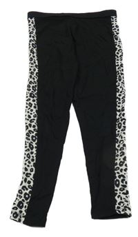 Čierne legíny s leopardím pruhom George