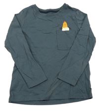 Tmavošedé triko s kohoutem 