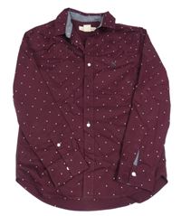 Vínová bodkovaná á košeľa H&M