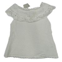 Nové - biely háčkovaný top s volánikom River Island