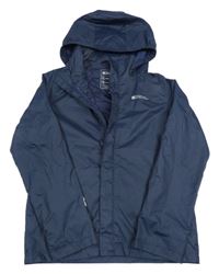 Tmavomodrá šusťáková nepromokavá funkční bunda s kapucí Mountain Warehouse