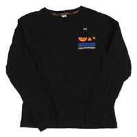 Čierne pyžamové tričko s potlačou