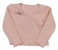 Ružové rebrované zavinovací tričko s hviezdou Matalan
