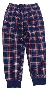 Tmavomodro-vínovo-biele kockované pyžamové nohavice H&M
