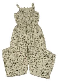 Béžovo-černý puntíkatý kalhotový overal H&M