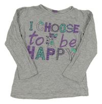 Sivé tričko s nápismi a mývalem Kiki&Koko