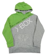 Sivo-zelená mikina s kapucí - Xbox
