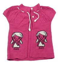 Ružová svetrová vesta s dievčatkom