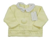 Nové - Světložlutý sveter s brmbolcom a golierikom