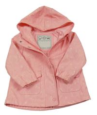 Růžová voděodolná jarní bunda s králíčky a kapucí Tu