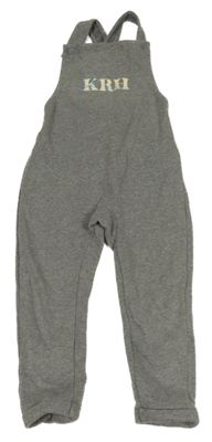 Šedé laclové tepláky s nápisem 