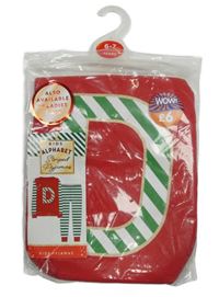 Nové - Červeno-zeleno-biele pyžama s pruhmi a písmenem