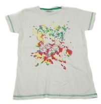 Bielo-zeleno-farebné tričko s gepardem Yigga