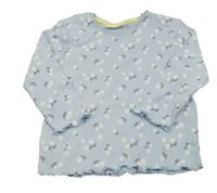 Světlemodré květované žebrované triko Ergee