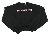 Čierna crop mikina s nápisom H&M