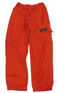 Červené cargo cuff nohavice Shein