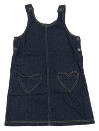 Tmavomodré na traké rifľové šaty so srdiečkami Denim Co.