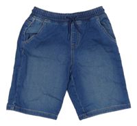 Modré rifľové teplákové kraťasy Denim Co.