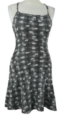 Dámske sivé kvietkovane pletené šaty Topshop