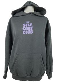 Dámská šedá oversized mikina s nápisem a kapucí Dunnes 