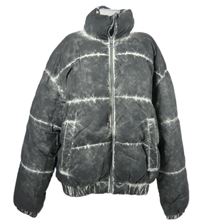 Pánská šedo-bílá batikovaná šusťáková zimní bunda Bershka 