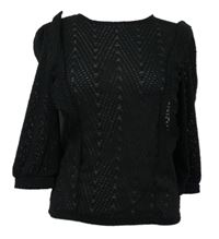 Dámská černá krajková halenka s volánky Ever.me 