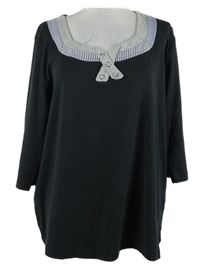 Dámské černo-šedo-pruhované triko Laura Kent