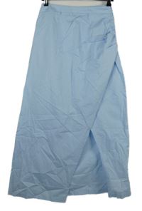 Dámská světlemodrá plátěná midi sukně 