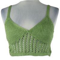 Nové - Dámsky limetkový háčkovaný crop top Shein