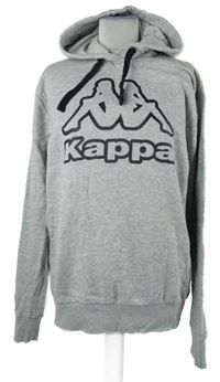 Pánska sivá mikina s logom a kapucňou Kappa