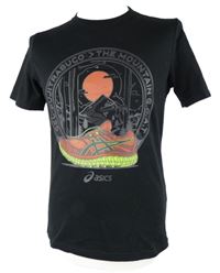 Pánské černé tričko s potiskem Asics 